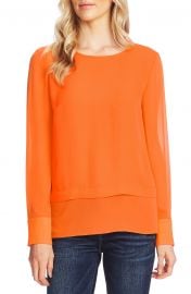 Vince Camuto Layered Rumple Georgette Top   Nordstrom at Nordstrom